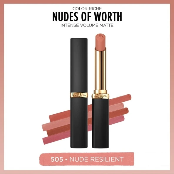 Loreal Parıs Riche Intense Volume Matte Ruj 505 Le Nude Resılıent ürün görseli 1
