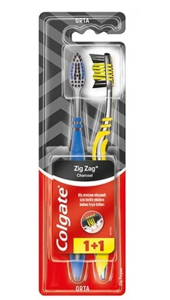 Colgate Zigzag Charcoal 1+1 Diş Fırçası Orta ürün görseli 1