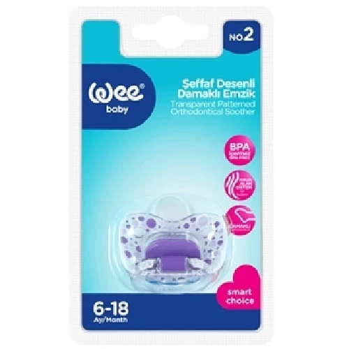 Wee Baby Şeffaf Desenli Damaklı Emzik 6-18 Ay No 2 -837 ürün görseli 1