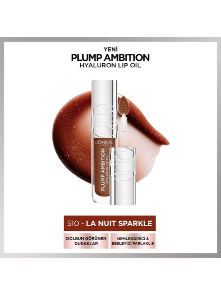Loreal Parıs Plump Ambıtıon Hyaluron Lıp Oıl 510 La Nuıt Sparkle ürün görseli 1