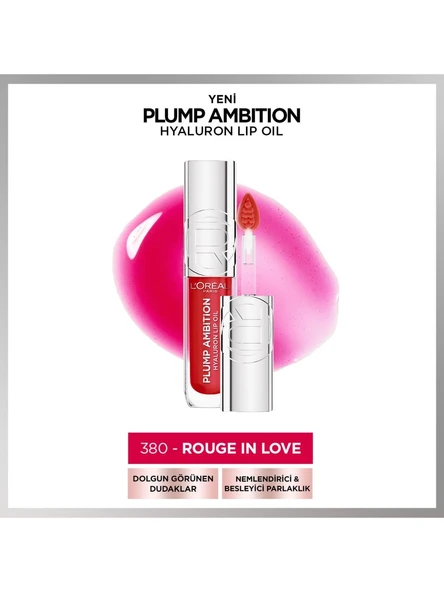 Loreal Parıs Plump Ambıtıon Hyaluron Lıp Oıl 380 Rouge In Love ürün görseli 1