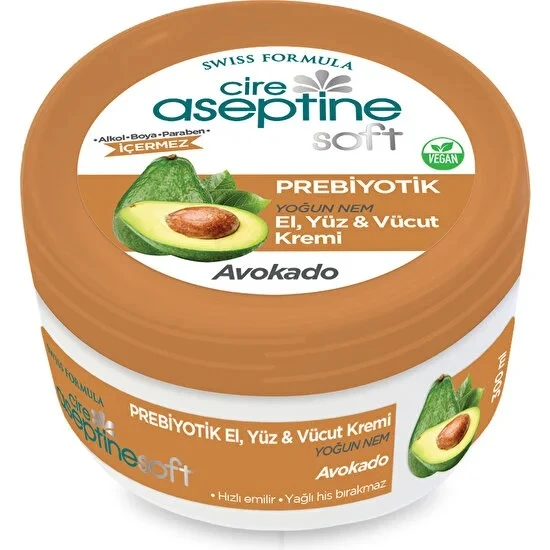 Cire Aseptine Soft Prebiyotik Avokado Özlü Krem 300 Ml ürün görseli 1