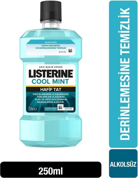 Lısterıne Cool Mınt Zero Alkolsüz Ağız Bakım Suyu 250 Ml ürün görseli 1