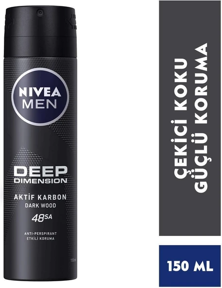 Nıvea Men Deodorant Deep Dımensıon Erkek Sprey 150 Ml ürün görseli 1