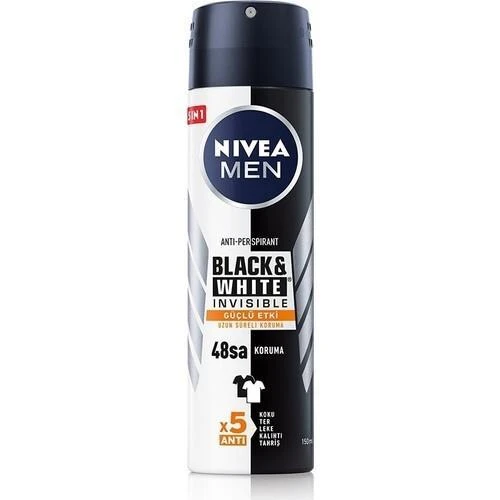 Nıvea Men Deodorant Invısıble Black Whıte 5X Güçlü Erkek Sprey 150 Ml ürün görseli 1