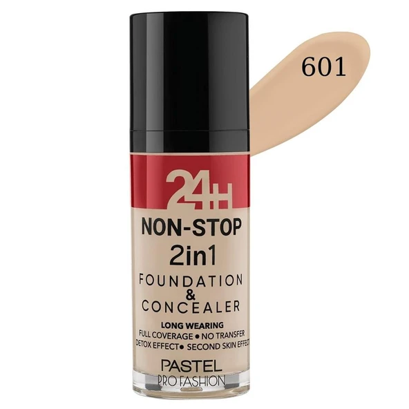 Pastel 24 H Non-Stop 2 İn 1 Fondeten Concealer No:601 ürün görseli 1