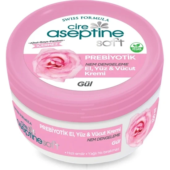 Cire Aseptine Soft Prebiyotik Gül Özlü Krem 300 Ml ürün görseli 1