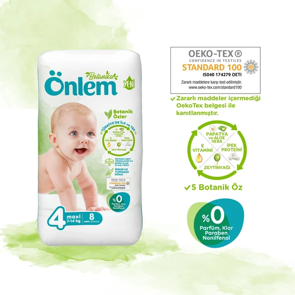 Önlem Bebek Bezi 4 Numara 7-14 Kg Arası Deneme Boyu 8 Adet ürün görseli 1
