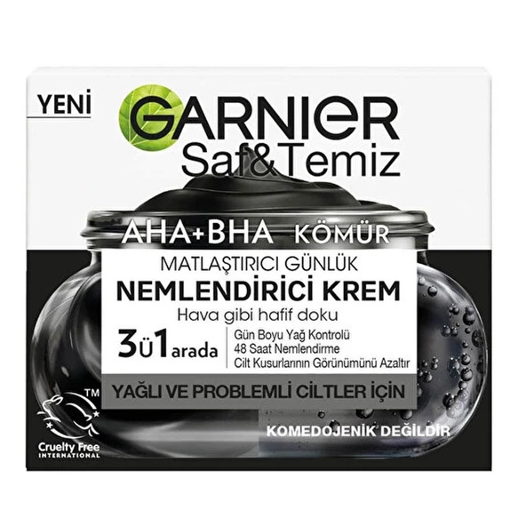 Garnıer Aha Bha Kömür Matlaştırıcı Günlük Nemlendirici Krem 50 Ml ürün görseli 1