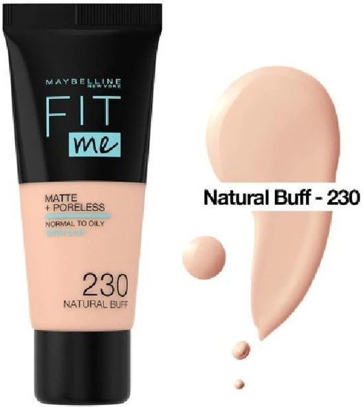 Maybellıne Fıt Me Matte Poreless Fondöten 230 Natural Buff DELİST ürün görseli 1
