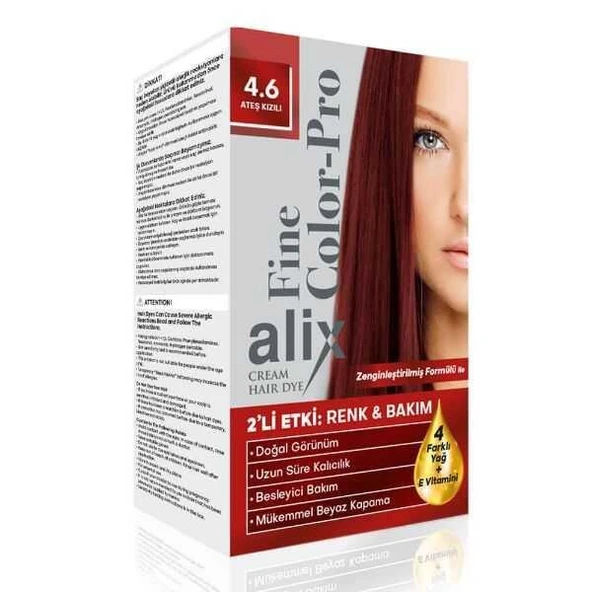 Alix Kit Saç Boyası Color Pro 4.6 Ateş Kızılı ürün görseli 1