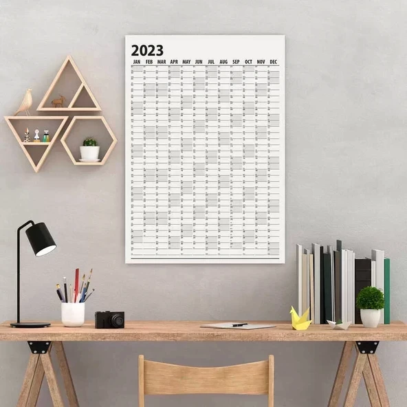 2026 Yıllık Planlayıcı Duvar Takvim Siyah Yearly Wall Planner ürün görseli 1