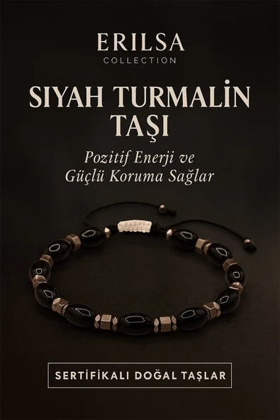 Sertifikalı Siyah Turmalin Taşı Bileklik - Pozitif Enerji ve Güçlü Koruma Sağlayan Takı ürün görseli 1