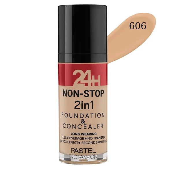 Pastel 24 H Non-Stop 2 İn 1 Fondeten Concealer No:606 ürün görseli 1