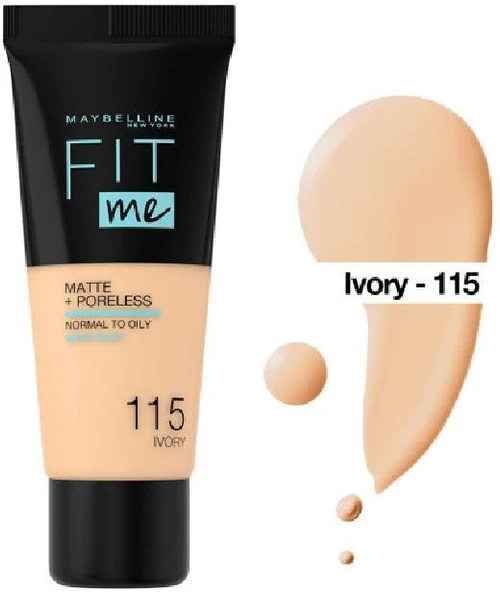 Maybellıne Fıt Me Matte Poreless Fondöten 115 Ivory ürün görseli 1