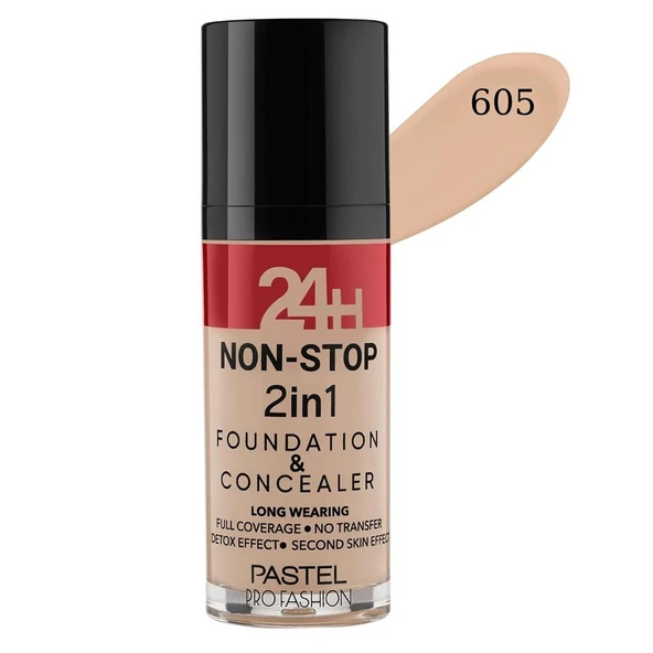 Pastel 24 H Non-Stop 2 İn 1 Fondeten Concealer No:605 ürün görseli 1