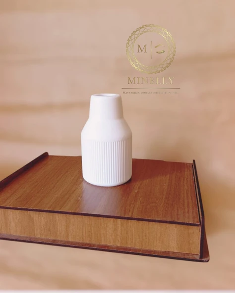 Minelly Dingin Çizgilerle Minimal Vazo - Resim 3