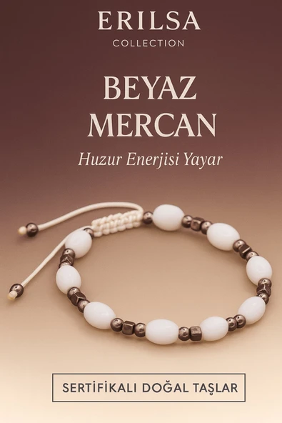 Sertifikalı Beyaz Mercan Taşı Bileklik – Saflık ve Huzur Enerjisi Yayan Doğal Taş ürün görseli 1