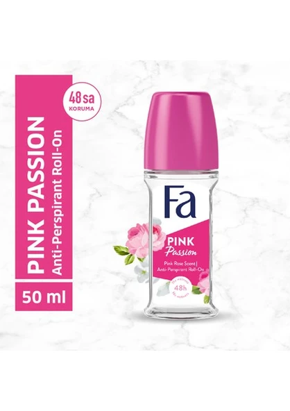 Fa Women Pink Passion Pembe Gül Roll-On 50 ml Kadın Deodorant - 48 Saat Kalıcı Çiçeksi Koku ürün görseli 1