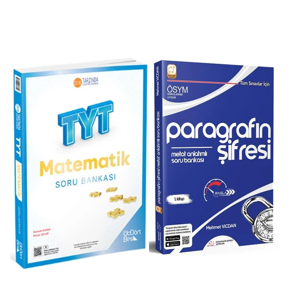 ÜçDörtBeş TYT Matematik Soru Bankası ve Parağrafın Şifresi Metot Anlatımlı Soru Bankası 2 Kitap Set ürün görseli 1