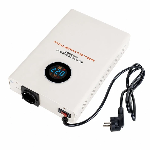 Powermaster SLIM-1000 Otomatik 1000 Watt Voltaj Kombi Regülatörü ürün görseli 1
