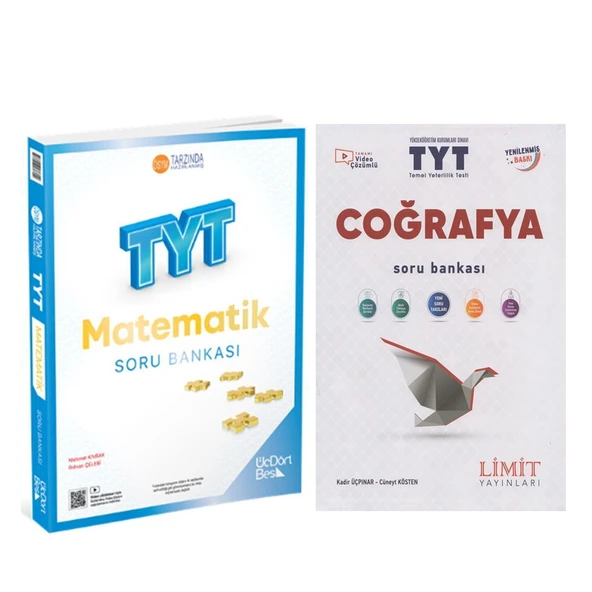 Limit Yayınları TYT Cografya ve Üç Dört Beş TYT Matematik Soru Bankası 2 Kitap Set ürün görseli 1
