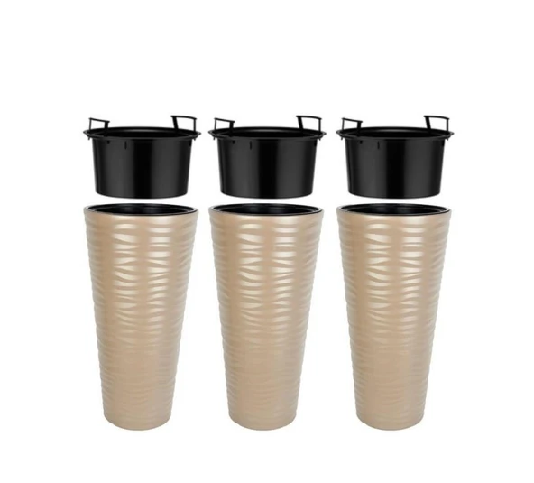 Omnipazar SO-KVT2 Kumsal Vazo Saksı Takımı 85 Litre Mocha 3 Adet ürün görseli 1