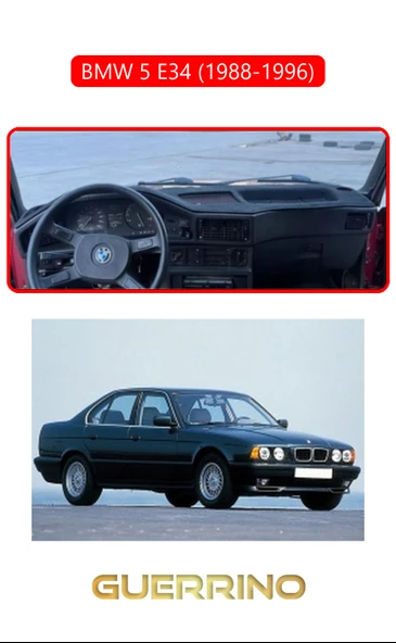 BMW 5 E34 1988-1996TORPİDO KORUMA KILIFI KIRMIZI KENAR ürün görseli 1