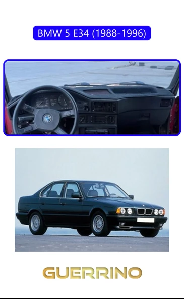 BMW 5 E34 1988-1996TORPİDO KORUMA KILIFI MAVİ KENAR ürün görseli 1
