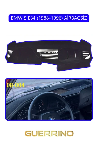 BMW 5 E34 1988-1996 AİRBAGSİZTORPİDO KORUMA KILIFI MAVİ KENAR ürün görseli 1