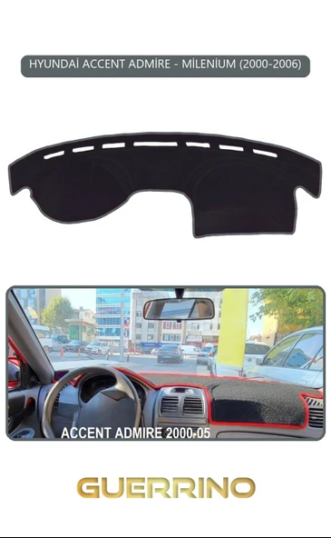 HYUNDAİ ACCENT ADMİRE/MİLENİUM 2000-2006TORPİDO KORUMA KILIFI GRİ KENAR ürün görseli 1