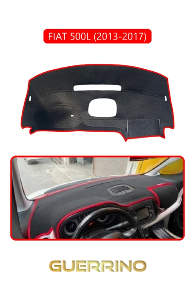 FIAT 500L 2013-2017 Modellerine UygunTORPİDO KORUMA KILIFI KIRMIZI KENAR ürün görseli 1