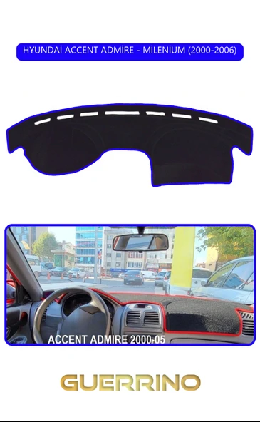 HYUNDAİ ACCENT ADMİRE/MİLENİUM 2000-2006TORPİDO KORUMA KILIFI MAVİ KENAR ürün görseli 1
