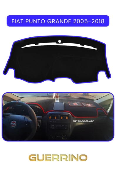 FIAT Punto grande 2005-2018 Modellerine UygunTORPİDO KORUMA KILIFI MAVİ KENAR ürün görseli 1