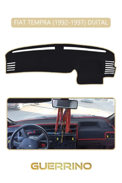 FIAT TEMPRA 1992-1997 Modellerine Uygun DijitalTORPİDO KORUMA KILIFI BEJ KENAR ürün görseli 1