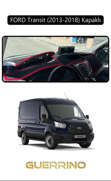 FORD Transit (2013-2018) KapaklıTORPİDO KORUMA KILIFI SİYAH KENAR ürün görseli 1