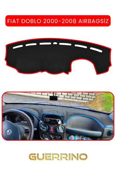 FIAT Doblo 2000-2008 Modellerine Uygun aırbagsızTORPİDO KORUMA KILIFI KIRMIZI KENAR ürün görseli 1