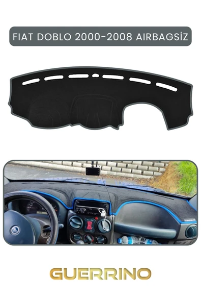FIAT Doblo 2000-2008 Modellerine Uygun aırbagsızTORPİDO KORUMA KILIFI GRİ KENAR ürün görseli 1