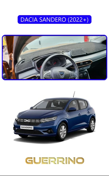 DACIA SANDERO 2022+ TORPİDO KORUMA KILIFI MAVİ KENAR ürün görseli 1