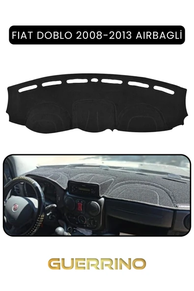 FIAT Doblo 2008-2013  Modellerine Uygun AirbagTORPİDO KORUMA KILIFI SİYAH KENAR ürün görseli 1