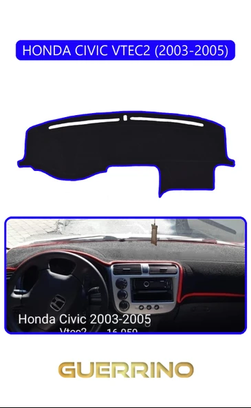 HONDA CIVIC VTEC2 2003-2005TORPİDO KORUMA KILIFI MAVİ KENAR ürün görseli 1
