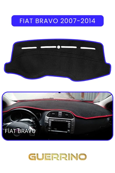 FIAT Bravo 2007-2014 Modellerine UygunTORPİDO KORUMA KILIFI MAVİ KENAR ürün görseli 1