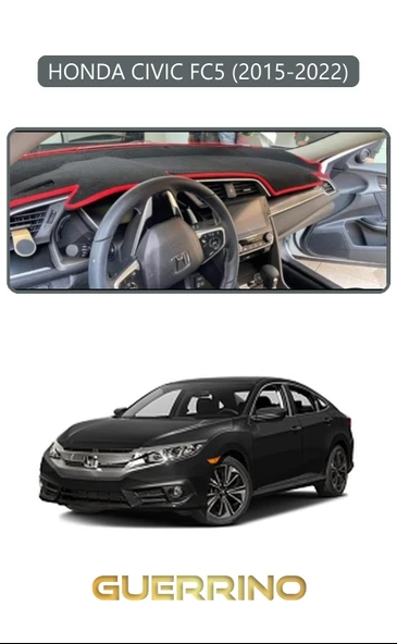 HONDA CIVIC FC5 2015-2022TORPİDO KORUMA KILIFI GRİ KENAR ürün görseli 1