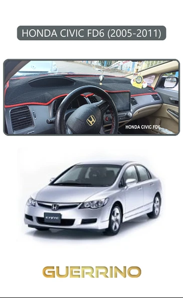 HONDA CIVIC FD6 2005-2011TORPİDO KORUMA KILIFI GRİ KENAR ürün görseli 1