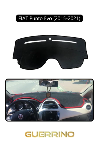 FIAT Punto Evo 2015-2021 Modellerine UygunTORPİDO KORUMA KILIFI SİYAH KENAR ürün görseli 1