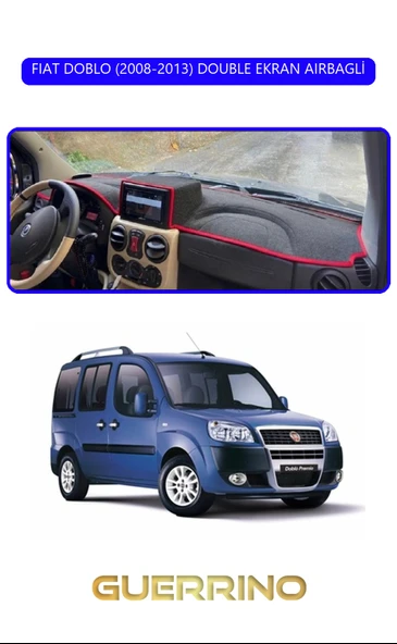 FIAT DOBLO 2008-2013 DOUBLE EKRANTORPİDO KORUMA KILIFI MAVİ KENAR ürün görseli 1