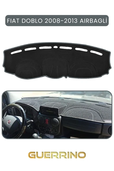 FIAT Doblo 2008-2013  Modellerine Uygun AirbagTORPİDO KORUMA KILIFI GRİ KENAR ürün görseli 1