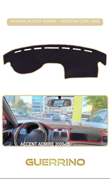 HYUNDAİ ACCENT ADMİRE/MİLENİUM 2000-2006TORPİDO KORUMA KILIFI BEJ KENAR ürün görseli 1