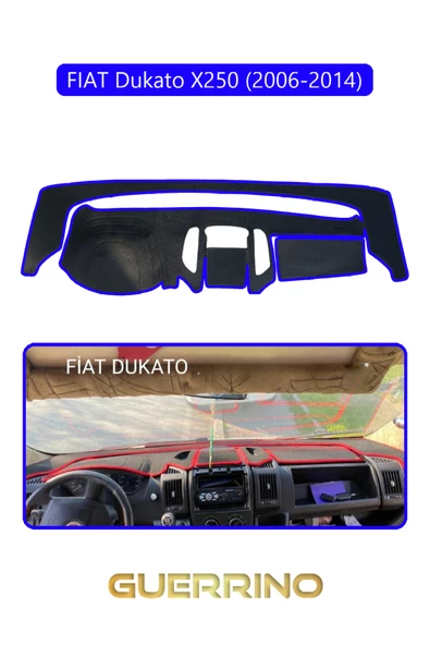 FIAT Dukato X250 2006-2014 Modellerine UygunTORPİDO KORUMA KILIFI MAVİ KENAR ürün görseli 1