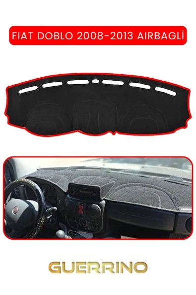 FIAT Doblo 2008-2013  Modellerine Uygun AirbagTORPİDO KORUMA KILIFI KIRMIZI KENAR ürün görseli 1